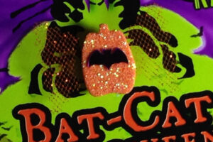 Bat-Cat Halloween Card