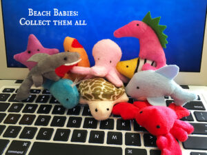 Beach Babies Catnip Toys on Laptop