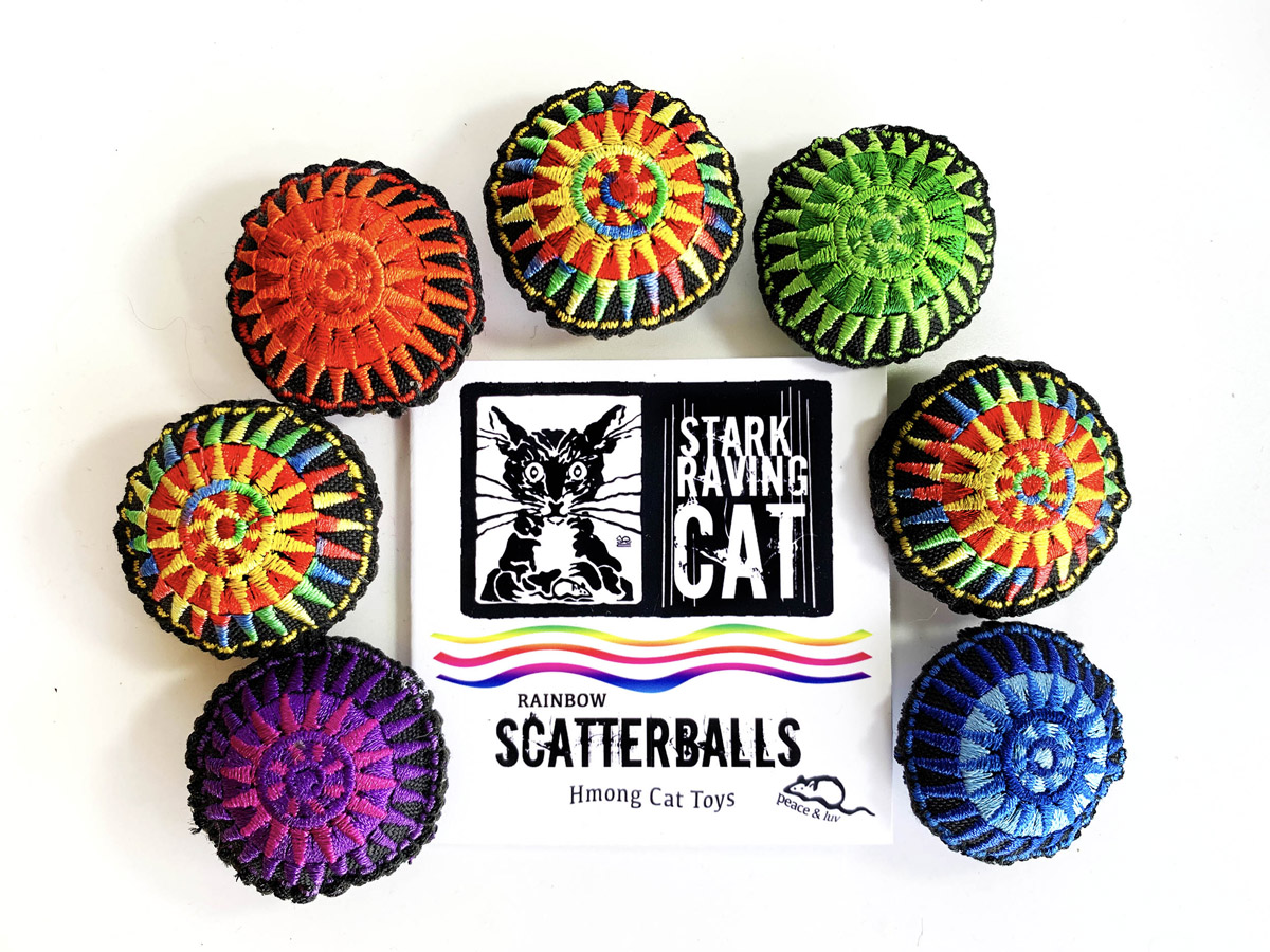 Rainbow Scatterballs Cat Toys, Pride Edition