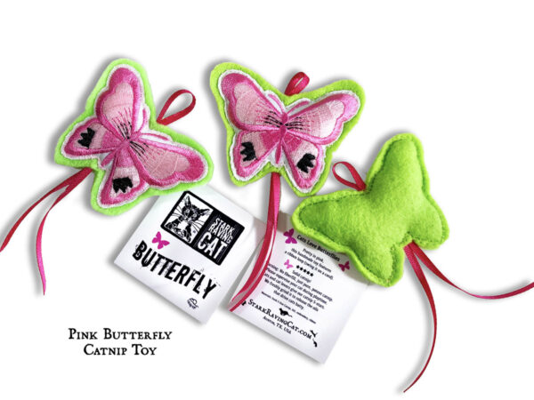 Pink Butterfly Catnip Cat Toy