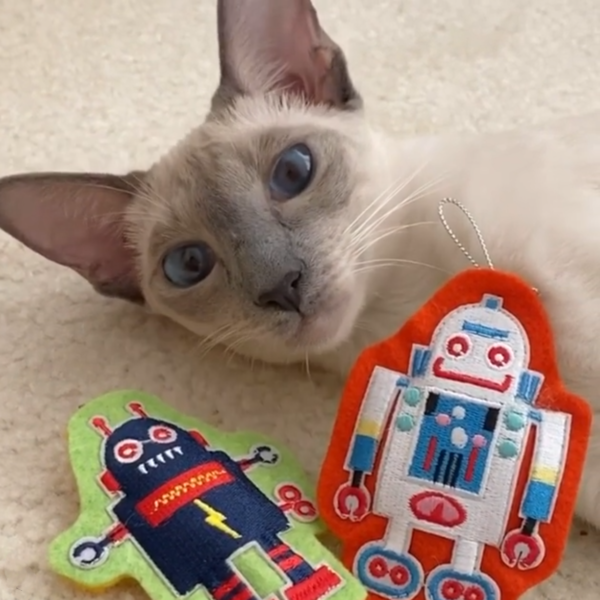 Retro Robots Catnip Toys