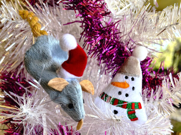 Crinkle Mice and Snowman Stocking Stuffers