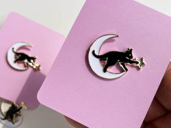 Cat, Moon and Star Pin