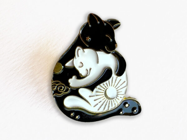 Hugging Cats Pin