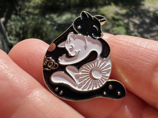 Hugging Cats Pin