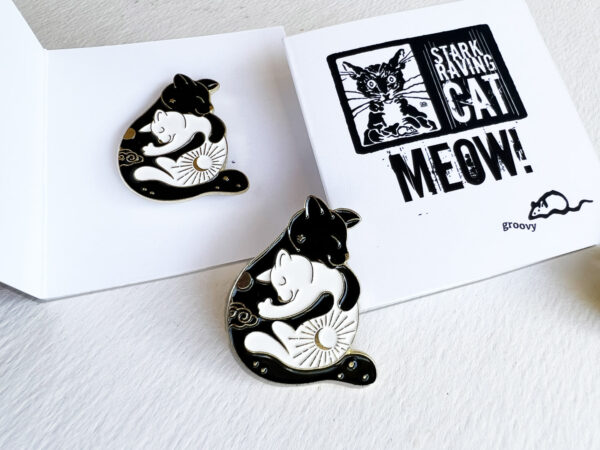 Hugging Cats Pin